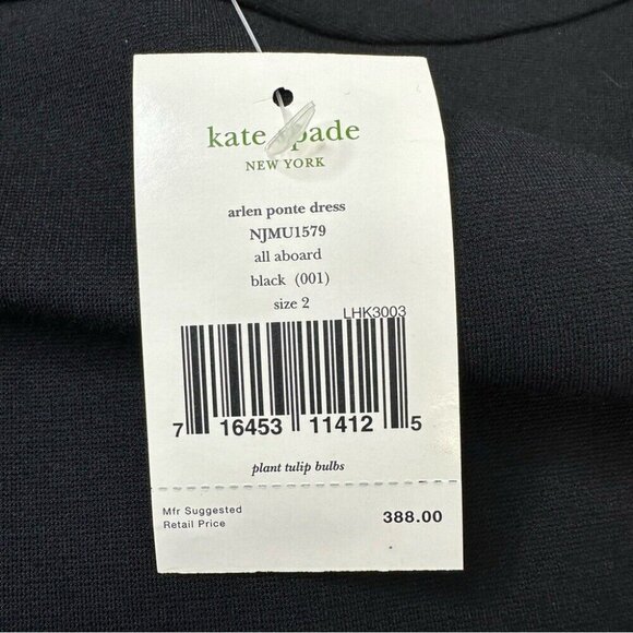 Kate Spade Women's‎ NWT Black Arlen All Aboard Drop Waist Designer Dress 2/C31 - Picture 8 of 15
